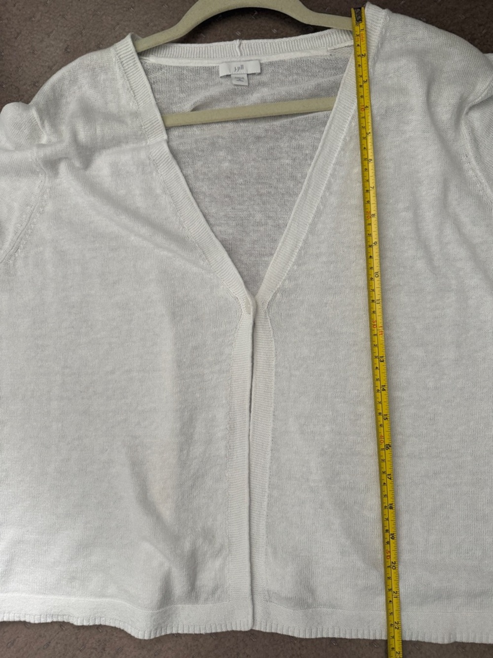 J. Jill White Lightweight V-Neck Button Cardigan - Picture 6 of 7